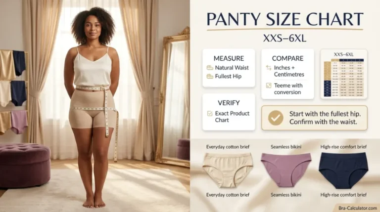 Panty Size Chart: Waist, Hip, US, UK & EU Sizes