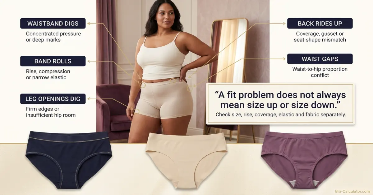 Underwear fit problems guide for rolling digging gaping and riding up