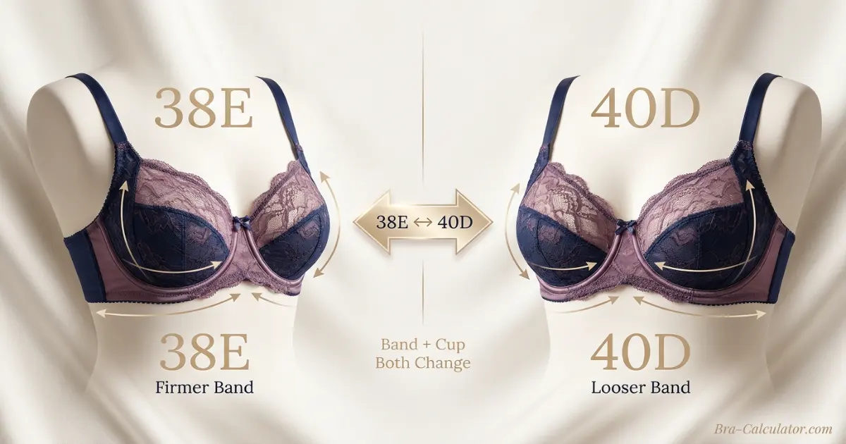38E vs 40D comparison hero graphic with premium navy and gold styling