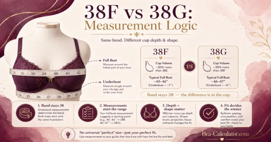 38F vs 38G measurement and band cup logic diagram