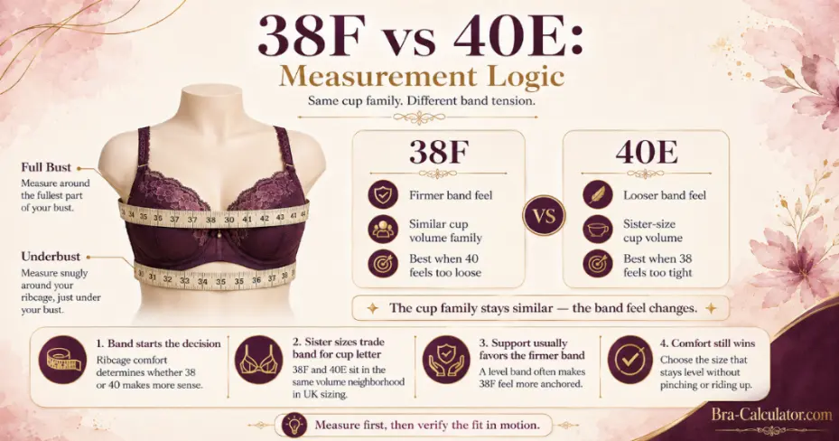 38F vs 40E measurement and band cup logic diagram