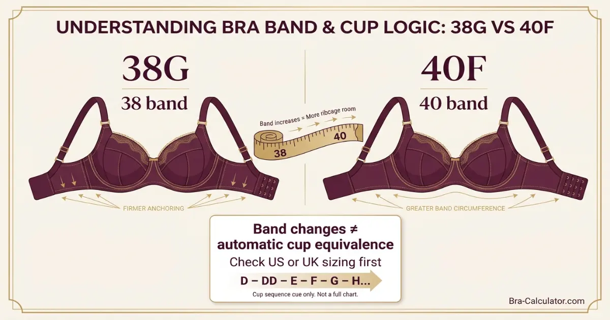 38G vs 40F measurement and band cup logic diagram