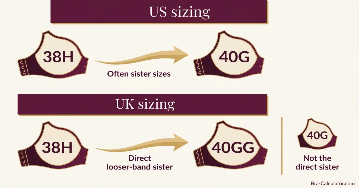 38H vs 40G sister size and conversion guide