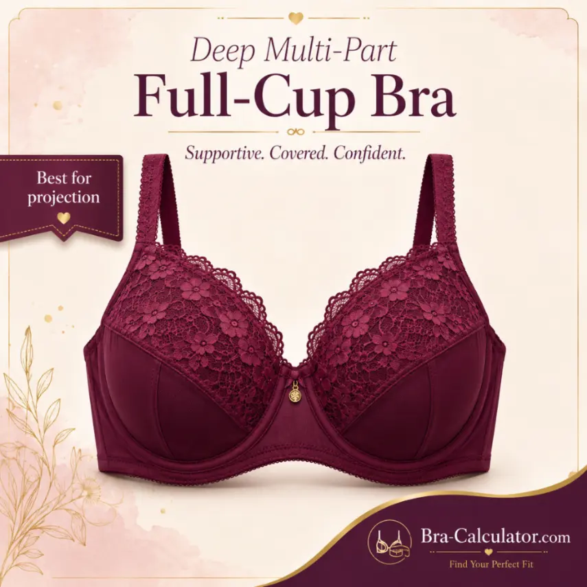 Deep Multi-Part Full-Cup Bra recommended for comparing 38G vs 38H