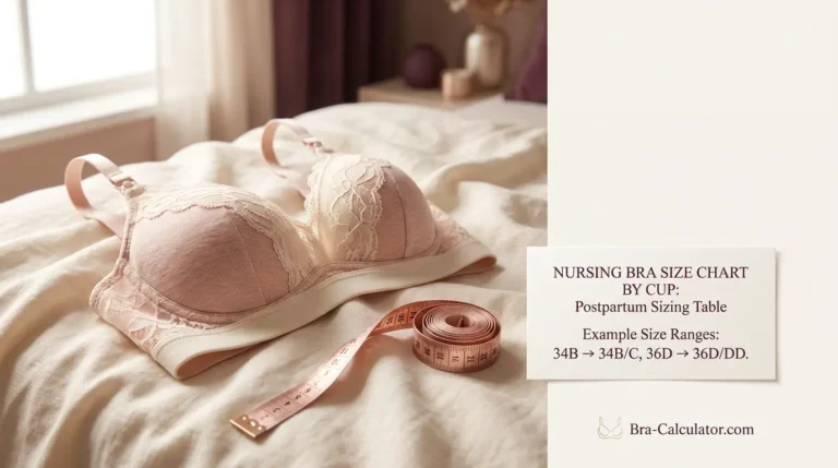 Nursing Bra Size Chart by Cup