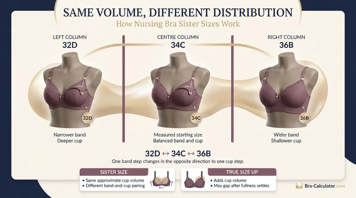 Sister size guide for nursing bra fluctuation