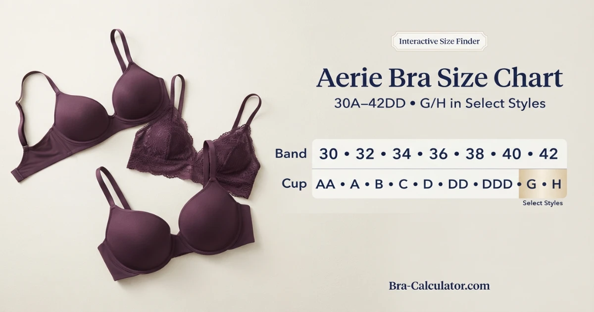 Aerie Bra Size Chart: 45 Sizes & Size Finder (2026)