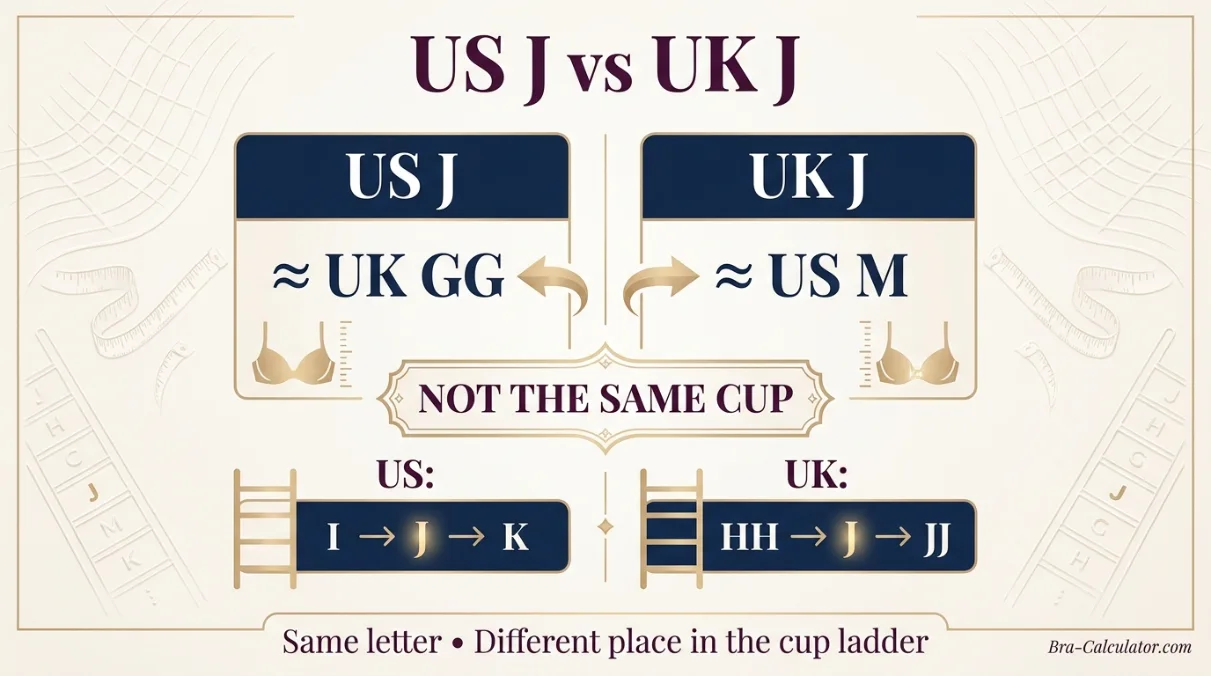 US J cup versus UK J cup bra size conversion showing US J equals UK GG and UK J is much larger