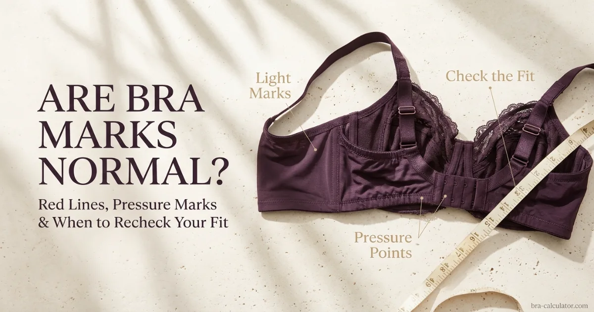 Are bra marks normal guide showing a supportive bra, soft measuring tape and pressure-point fit checks